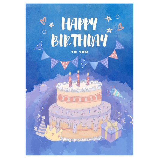 Candy Card - Blue Happy Birthday