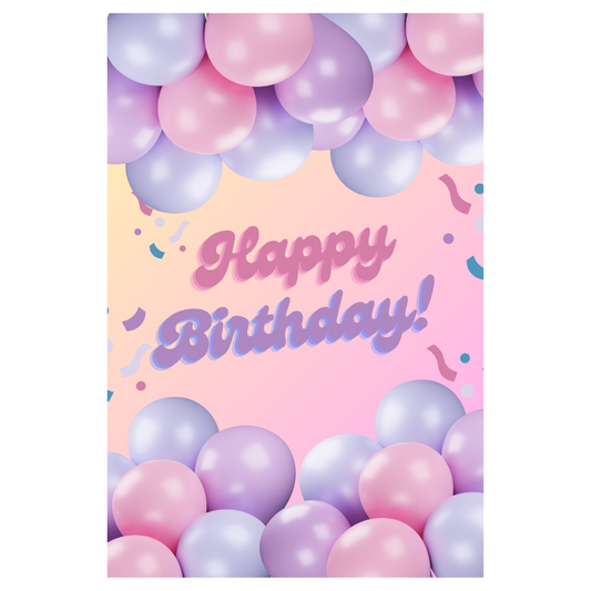 Candy Card - Happy Birthday Balloons